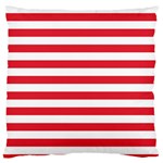Horizontal Stripes - White and Alizarin Red Standard Flano Cushion Case (Two Sides)