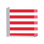 Horizontal Stripes - White and Alizarin Red 4 x 4  Acrylic Photo Block