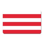 Horizontal Stripes - White and Alizarin Red Magnet (Rectangular)