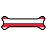 Horizontal Stripes - White and Alizarin Red Magnet (Dog Bone)