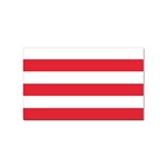 Horizontal Stripes - White and Alizarin Red Sticker Rectangular (10 pack)