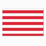 Horizontal Stripes - White and Alizarin Red Postcard 4 x 6  (Pkg of 10)