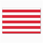 Horizontal Stripes - White and Alizarin Red Postcard 5  x 7 