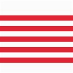 Horizontal Stripes - White and Alizarin Red 5  x 7  Photo Cards