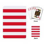 Horizontal Stripes - White and Alizarin Red Playing Cards Single Design