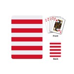 Horizontal Stripes - White and Alizarin Red Playing Cards (Mini)