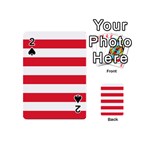 Horizontal Stripes - White and Alizarin Red Playing Cards 54 (Mini)