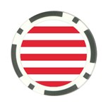 Horizontal Stripes - White and Alizarin Red Poker Chip Card Guard