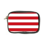 Horizontal Stripes - White and Fire Engine Red Coin Purse