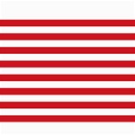 Horizontal Stripes - White and Fire Engine Red Collage 8  x 10 