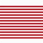 Horizontal Stripes - White and Fire Engine Red Collage 11  x 14 