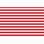Horizontal Stripes - White and Fire Engine Red Collage 12  x 18 