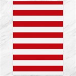 Horizontal Stripes - White and Fire Engine Red Canvas 12  x 18 