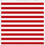 Horizontal Stripes - White and Fire Engine Red Canvas 16  x 16 
