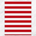 Horizontal Stripes - White and Fire Engine Red Canvas 18  x 24 