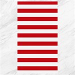 Horizontal Stripes - White and Fire Engine Red Canvas 40  x 72 