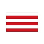Horizontal Stripes - White and Fire Engine Red Sticker (Rectangular)