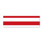 Horizontal Stripes - White and Fire Engine Red Sticker Bumper (10 pack)