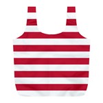 Horizontal Stripes - White and Cardinal Red Full Print Recycle Bag (L)