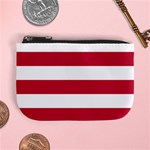 Horizontal Stripes - White and Cardinal Red Mini Coin Purse