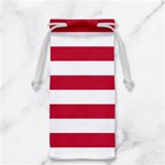 Horizontal Stripes - White and Cardinal Red Jewelry Bag