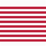 Horizontal Stripes - White and Cardinal Red Collage 8  x 10 