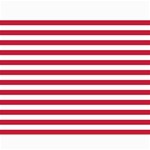 Horizontal Stripes - White and Cardinal Red Collage 11  x 14 