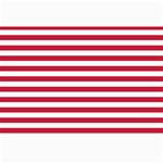 Horizontal Stripes - White and Cardinal Red Collage 12  x 18 