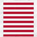 Horizontal Stripes - White and Cardinal Red Canvas 8  x 10 