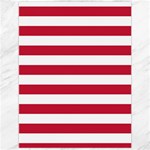 Horizontal Stripes - White and Cardinal Red Canvas 12  x 16 