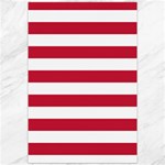 Horizontal Stripes - White and Cardinal Red Canvas 20  x 30 