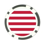 Horizontal Stripes - White and Cardinal Red Poker Chip Card Guard
