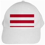 Horizontal Stripes - White and Cardinal Red White Cap