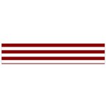 Horizontal Stripes - White and Dark Red Flano Scarf (Small)