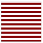 Horizontal Stripes - White and Dark Red Large Satin Scarf (Square)