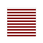 Horizontal Stripes - White and Dark Red Satin Bandana Scarf