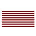 Horizontal Stripes - White and Dark Red Satin Shawl