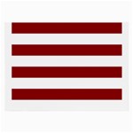 Horizontal Stripes - White and Dark Red Large Glasses Cloth (2 Sides)