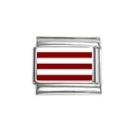 Horizontal Stripes - White and Dark Red Italian Charm (9mm)