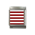 Horizontal Stripes - White and Dark Red Italian Charm (13mm)