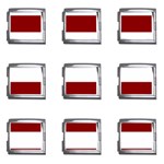 Horizontal Stripes - White and Dark Red Mega Link Italian Charm (9 pack)
