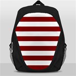 Horizontal Stripes - White and Dark Red Backpack Bag