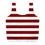 Horizontal Stripes - White and Dark Red Full Print Recycle Bag (L)