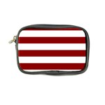Horizontal Stripes - White and Dark Red Coin Purse