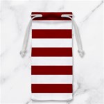 Horizontal Stripes - White and Dark Red Jewelry Bag