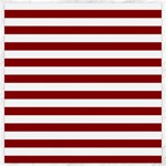 Horizontal Stripes - White and Dark Red Canvas 12  x 12 