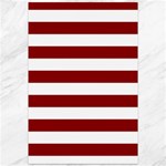 Horizontal Stripes - White and Dark Red Canvas 12  x 18 