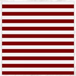 Horizontal Stripes - White and Dark Red Canvas 16  x 16 