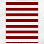 Horizontal Stripes - White and Dark Red Canvas 18  x 24 