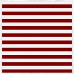 Horizontal Stripes - White and Dark Red Canvas 20  x 20 